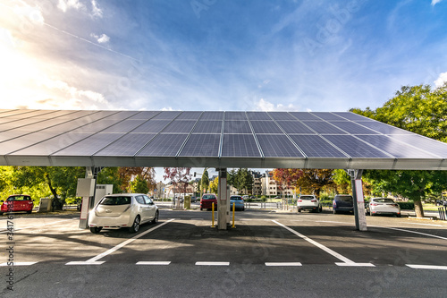 Car charging station for self-sufficient and first photovoltaic panels in Europe. it is also free. It is located in the Farm of San Ildefonso in Segovia (Spain)