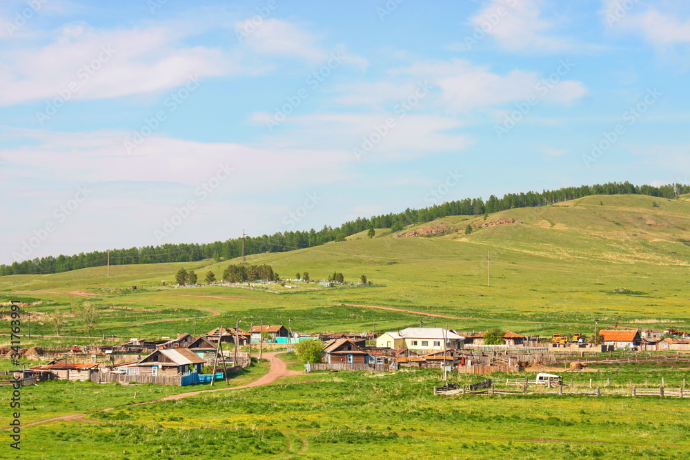 A view of a typical village in the north of the European part of Russia