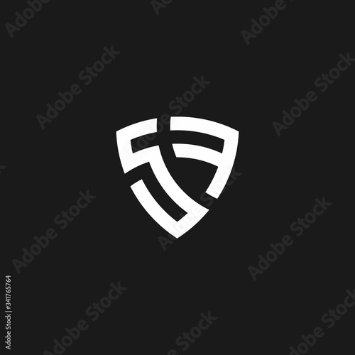 SF monogram logo with shield shape