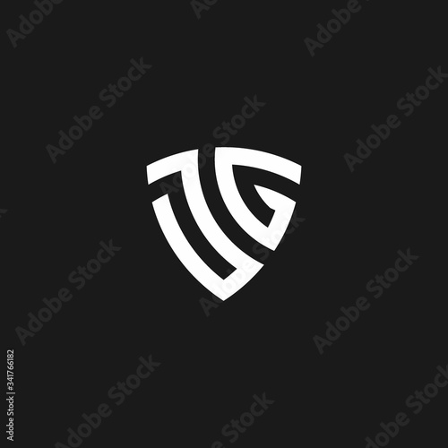 JG monogram logo with shield shape