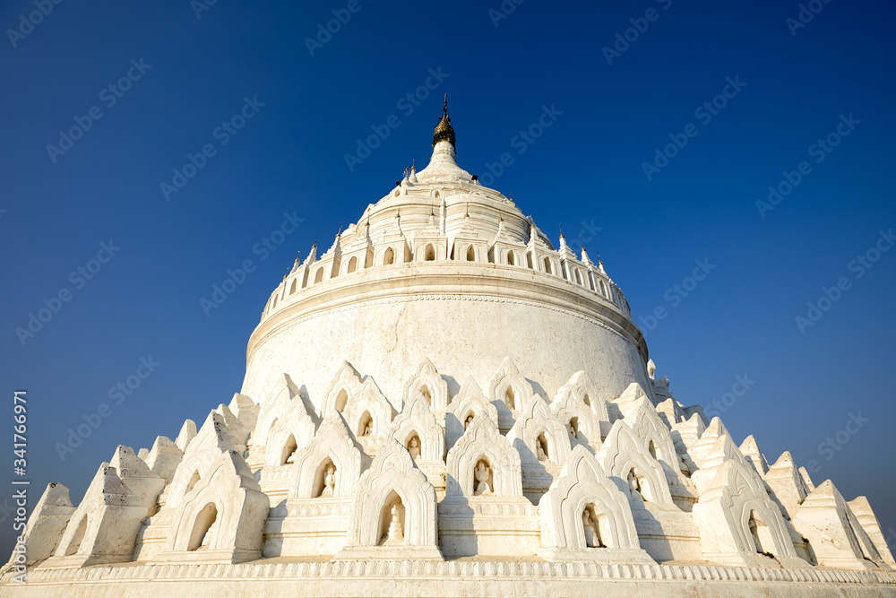 A February 2020 view of Hsinbyume Pagoda in Mingun, Myanmar.