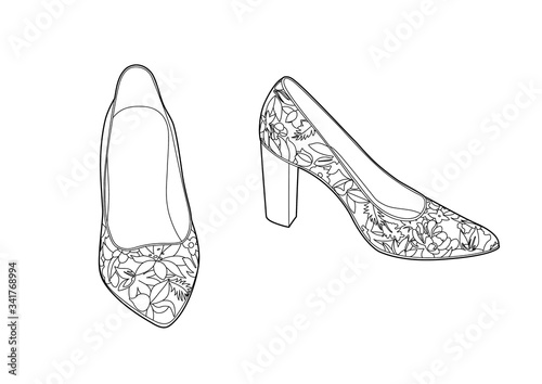 Drawing of a pair of summer shoes