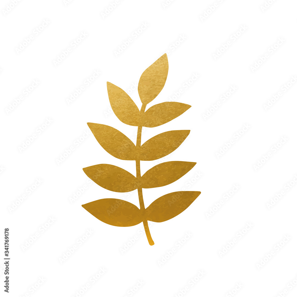 Beautiful Golden Leaf - Vector Silhouette Beautiful Golden Leaf - Vector Silhouette