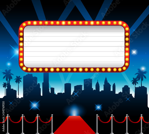 Theater sign red carpet hollywood banner film premiere