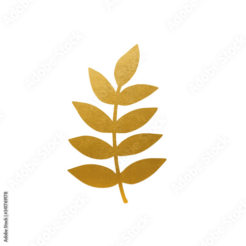 Wallpaper Mural Beautiful Golden Leaf - Vector Silhouette Torontodigital.ca