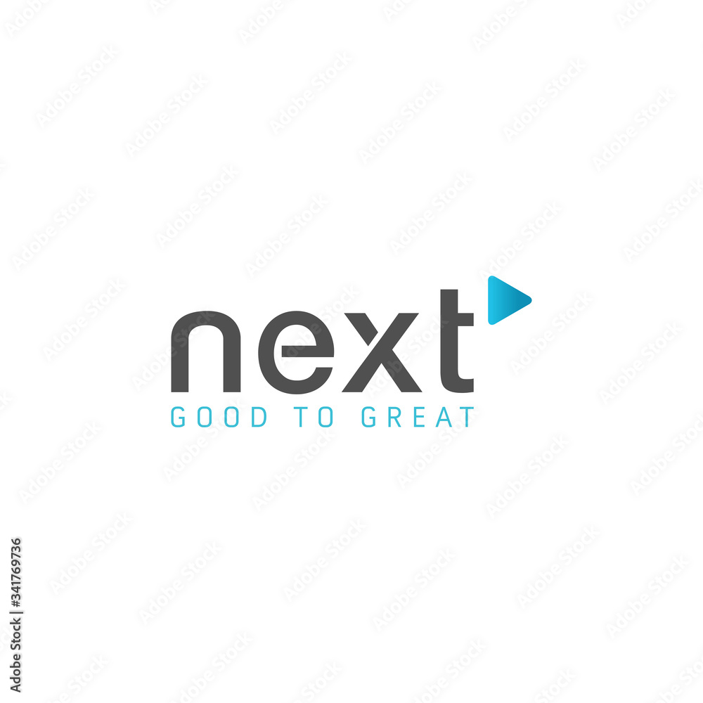 Concept of NEXT logo, growth & next generation tool etc. logo template vector illustration. Vector logo template - Vector