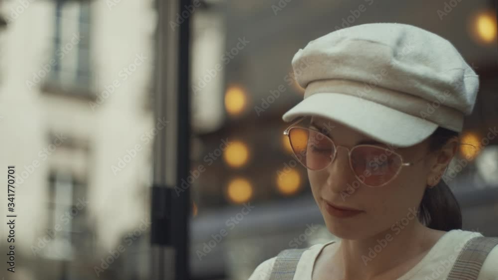 Young girl drinking coffee close-up