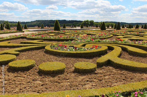 The Parterre du Midi garden in the Palace of Versailles, France. The Palace of Versailles is on the UNESCO World Heritage List.