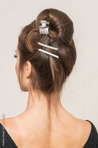 Model With Hair Clips