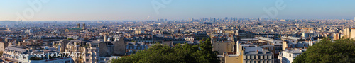 Aerial view of Paris from the Butte Montmartre, France