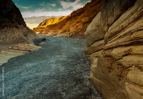 The Narrows and Smooth Marbleized Rock Walls,  Mosaic Canyon, Death Valley National Park, California, USA