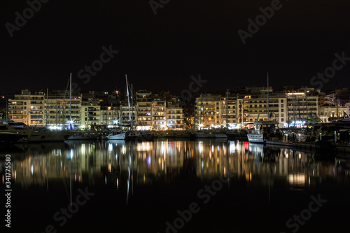 view of Piraeus in Greece at night © NIKOS