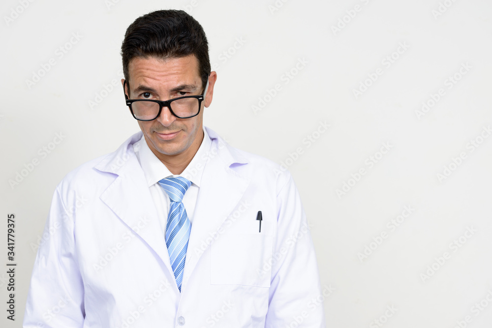 Portrait of mature handsome man doctor with eyeglasses Portrait of mature handsome man doctor with eyeglasses