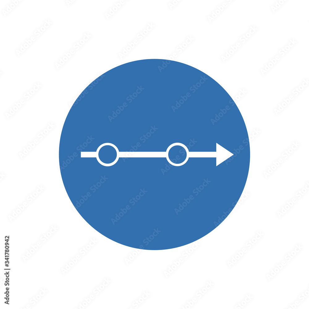 Arrow Right vector rounded icon. Image style is a flat icon symbol inside a circle