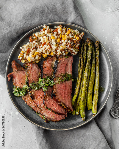 Tri-tip steak with chimichurri sauce