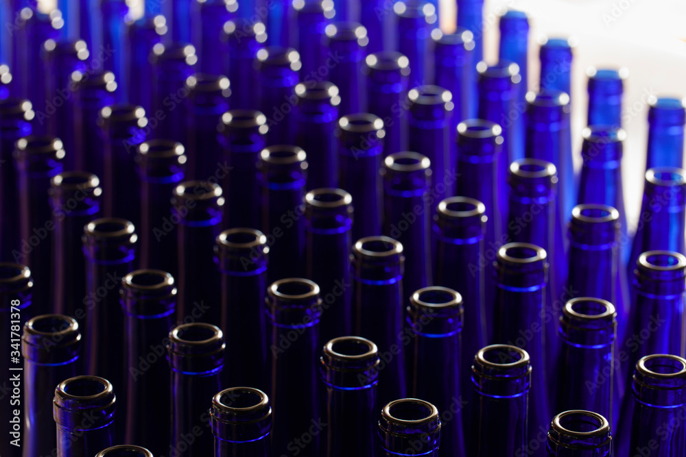 production of blue wine bottles production of blue wine bottles