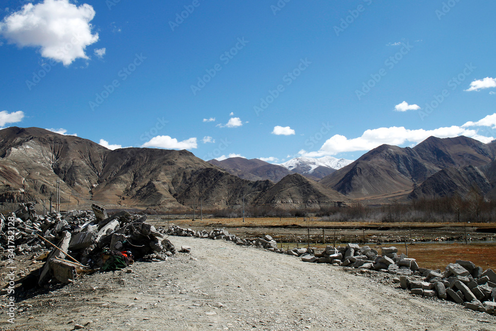 landscape mountain view  in tibet.