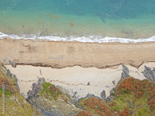 Aerial view of Beesands beach, Devon photo