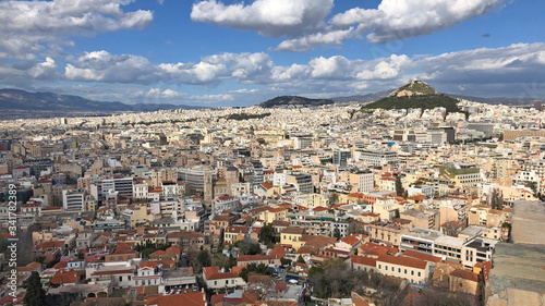 View to the Lycabettus Hill and to the city from Acropolis view point.