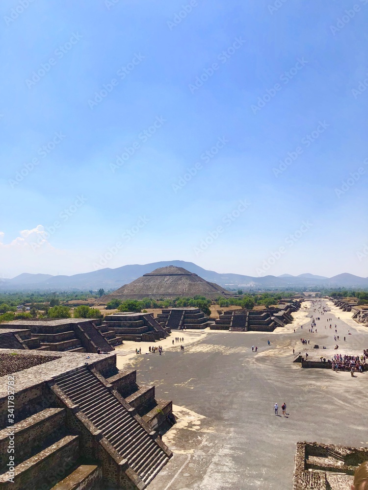 View of Pyramids of Teotihuacan, México