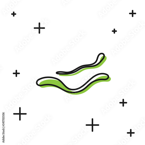 Black Ebola virus disease icon isolated on white background.  Vector Illustration