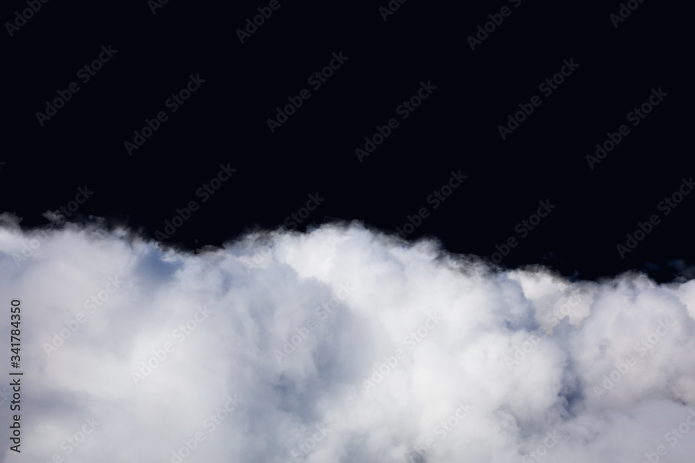 Aerial View of White Cloudscape. Cutout on Black. Perfect for Image Composite Overlay. Aerial View of White Cloudscape. Cutout on Black. Perfect for Image Composite Overlay.