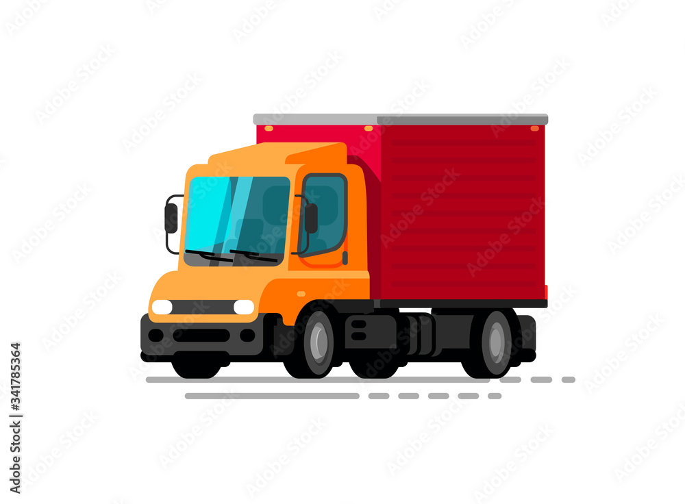 Truck cartoon. Transport, moving, delivery vector illustration