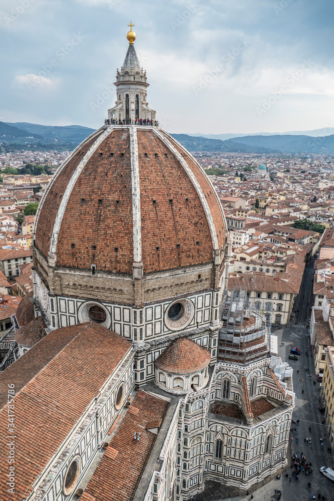 Cathedral of Santa Maria del Fiore in Florence view from above