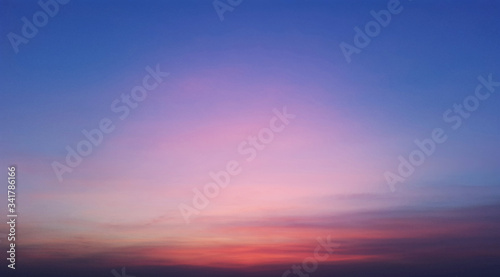 blue evening sky with red color from sunset © olenadesign