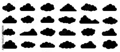Cloud in flat style collection. Vector illustration