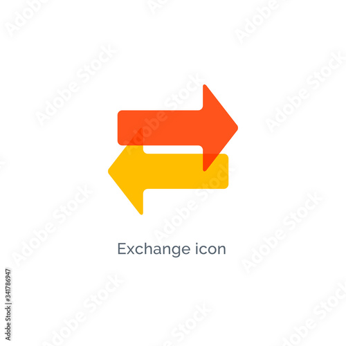 Exchange arrow icon, reverse swap vector switch flip. Exchange data symbol icon