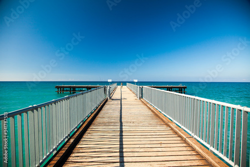 Beautiful Pier in Argaka village sunny day, Cyprus © Victoria Boroda