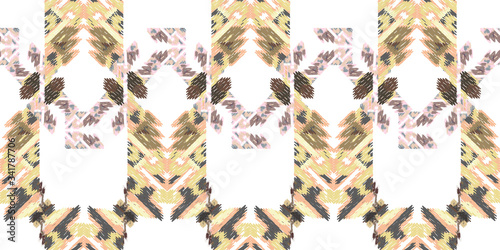 Drapery curves pagan tripe seamless pattern. Indian old surface background. Vector ornament.