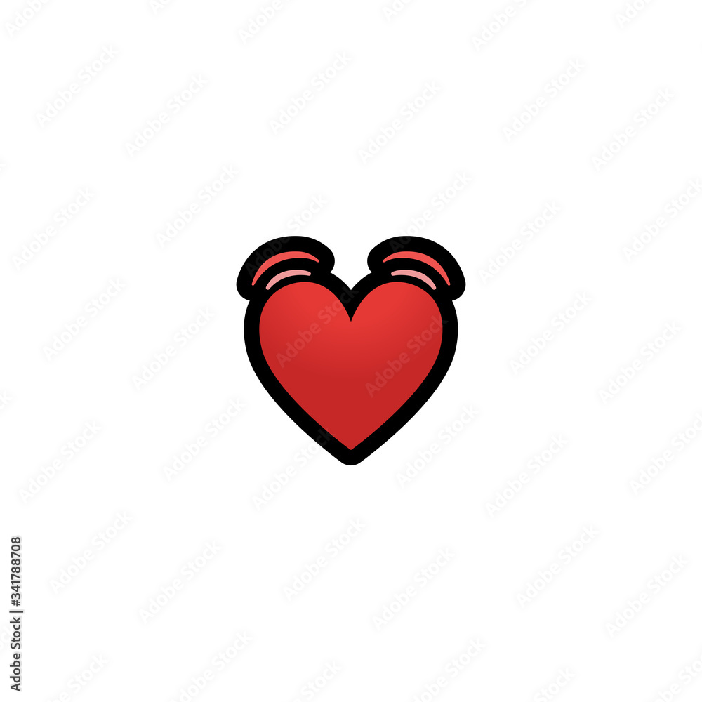 Beating Heart Vector Icon. Isolated Red Heart Cartoon Love Style Emoji, Emoticon Illustration Beating Heart Vector Icon. Isolated Red Heart Cartoon Love Style Emoji, Emoticon Illustration