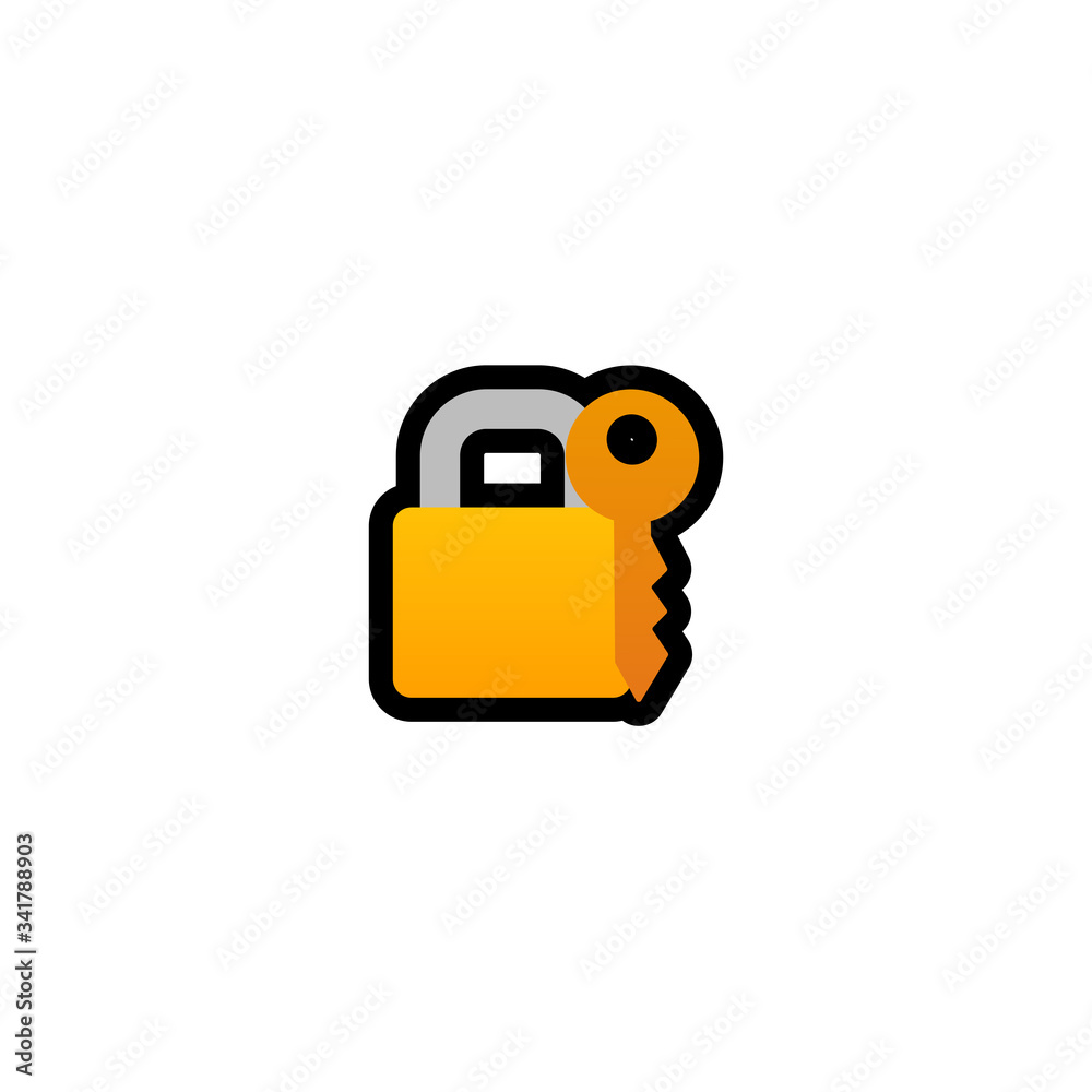 Locked with Key Vector Icon. Isolated Locked Cartoon Style Emoji, Emoticon Illustration Locked with Key Vector Icon. Isolated Locked Cartoon Style Emoji, Emoticon Illustration