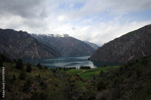 Sary-Chelek Lake scenic view by spring, Kyrgyzstan