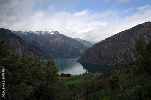 Sary-Chelek Lake scenic view by spring, Kyrgyzstan