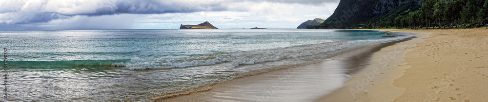 Panoramic view of Makapuu Point Beach