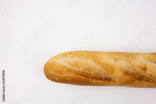 Freshly baked bread on a white background. Perfect for Breakfast. For the presentation of essential goods, bakeries or bread production.