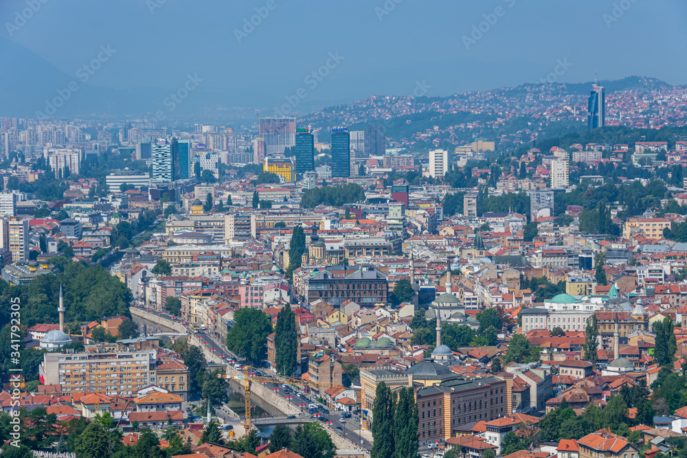 Arial view to the city of Sarajevo Arial view to the city of Sarajevo