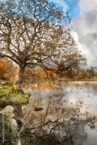 Digital watercolor painting...