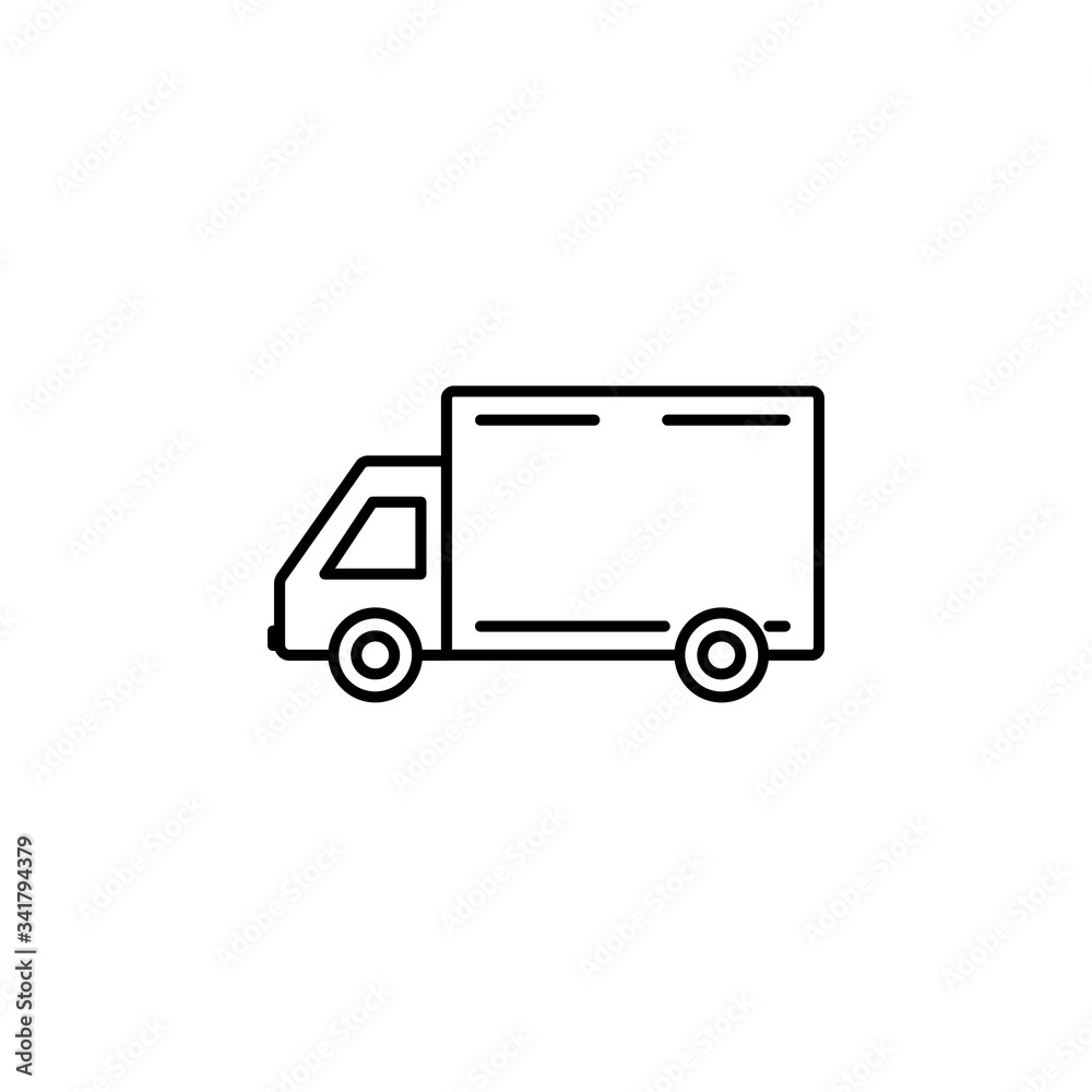 truck line illustration icon on white background