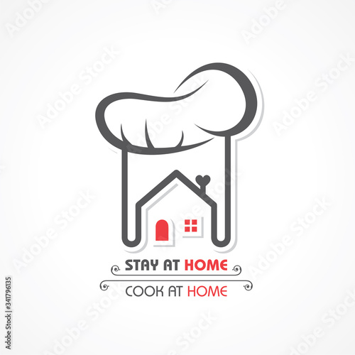 Illustration for Stay Home And Cook Food Concept
