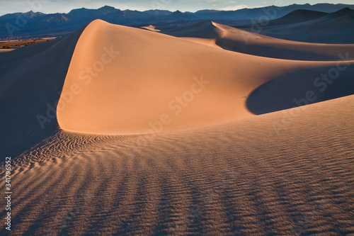 Wind Patterns on Star Dune, Mesquite Flat Sand Dunes, Death Valley National Park, California, USA
