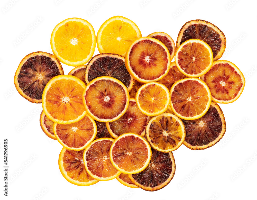 Abstract background of citrus slices. Close-up. Studio photography. On a white background. Abstract background of citrus slices. Close-up. Studio photography. On a white background.