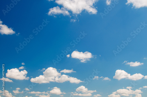 Beautiful fluffy clouds against the blue sky