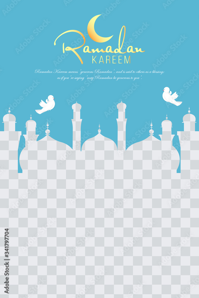 Mosques silhouettes. Ramadan kareem background. beautiful ramadan kareem greeting card design