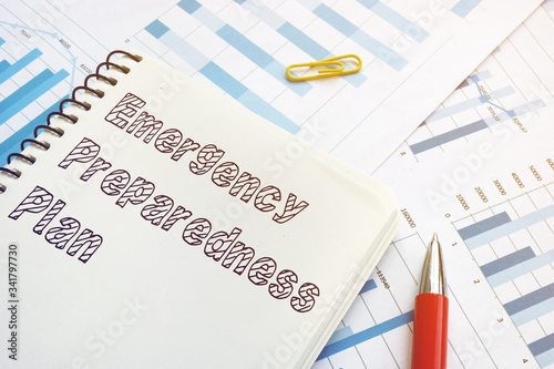 фотографія Emergency preparedness plan is shown on the business photo