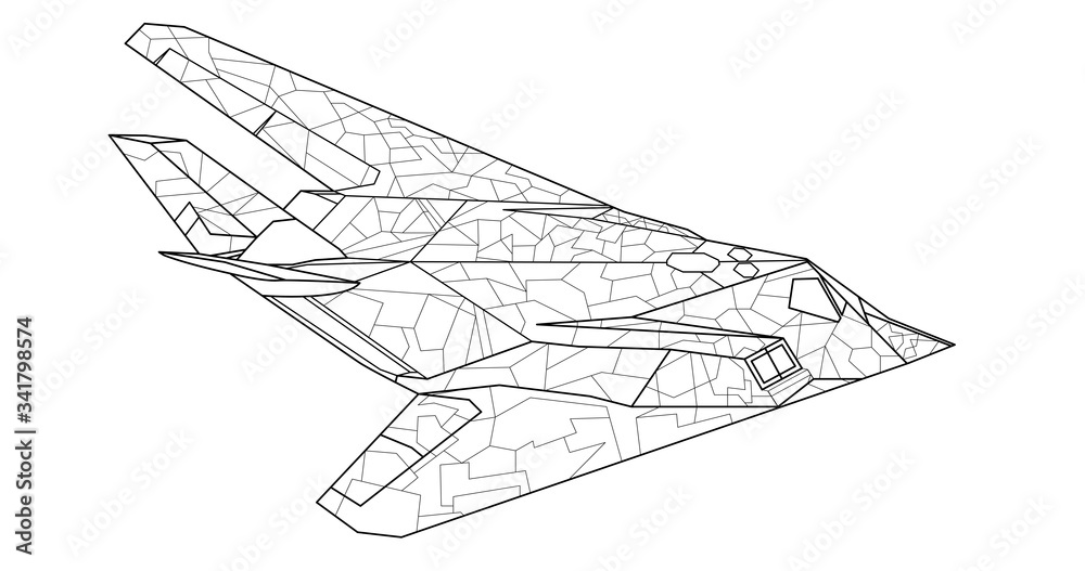 Adult military aircraft coloring page for book and drawing. Vector  illustration. Airplane. War-plane. Vehicle. Graphic element. Plane. Black  contour sketch illustrate Isolated on white background. Stock Vector |  Adobe Stock