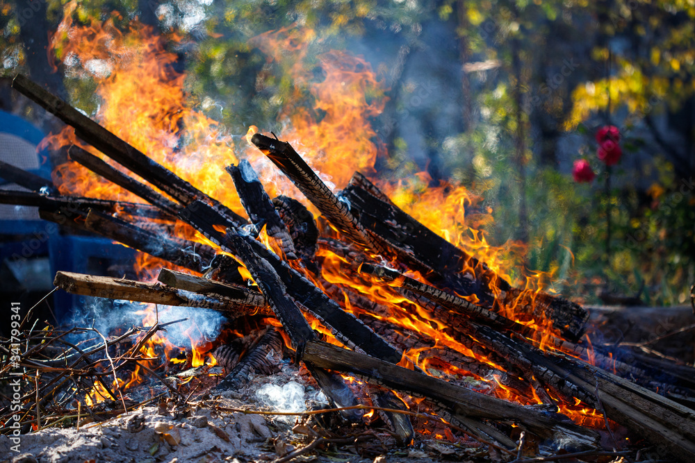 Big bonfire made of boards. Beautiful fire. Big bonfire made of boards. Beautiful fire.